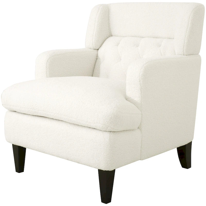 Modern Fabric Accent Chair with Tufted Back