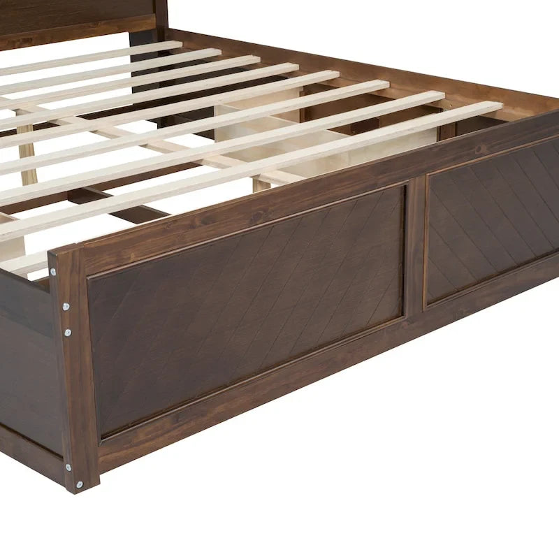 King Bed with Storage Headboard, 2 Drawers & USB Ports