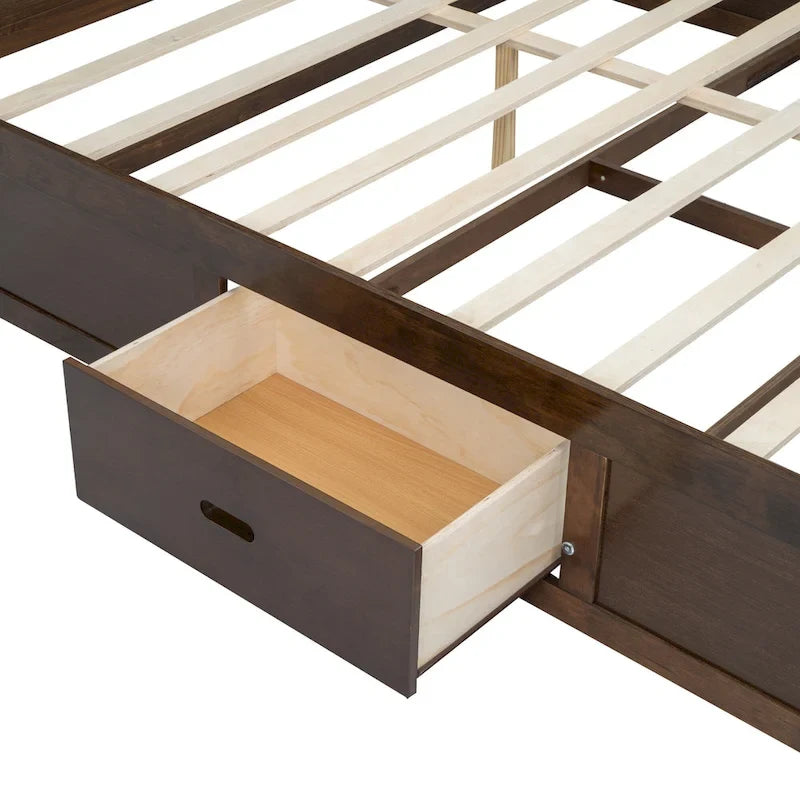 King Bed with Storage Headboard, 2 Drawers & USB Ports