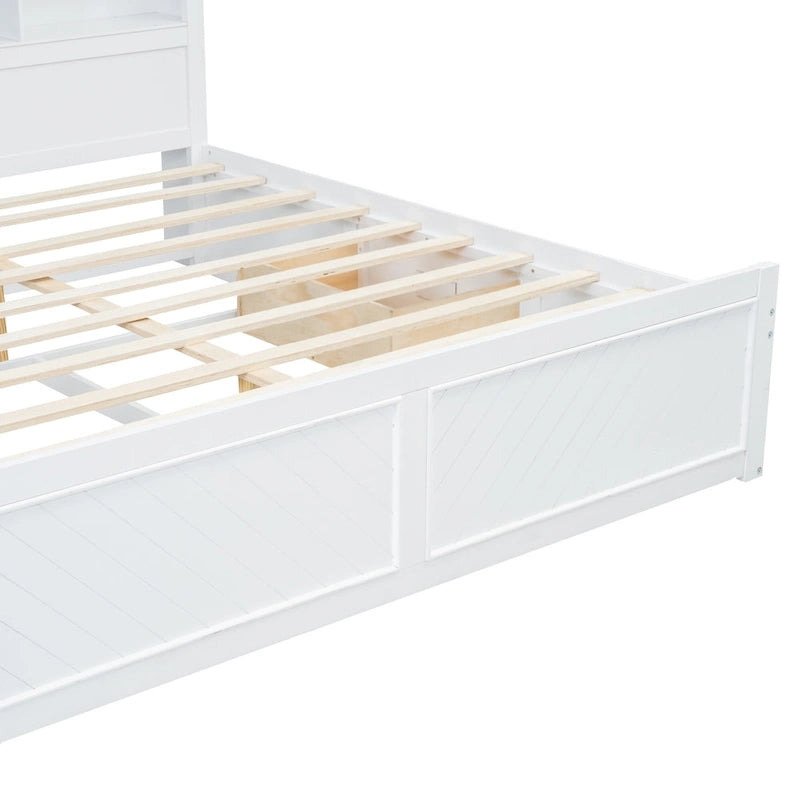 King Bed with Storage Headboard, 2 Drawers & USB Ports