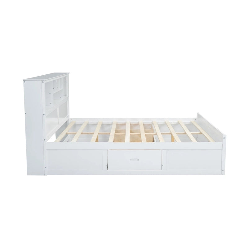 King Bed with Storage Headboard, 2 Drawers & USB Ports