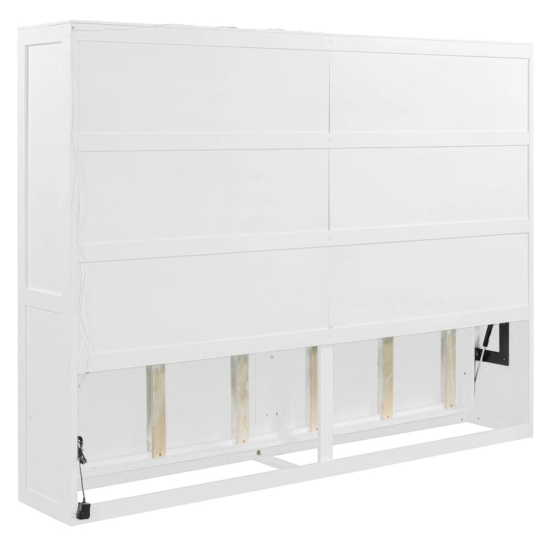 Queen Size Murphy Bed with Dual-Piston Mechanism, No Box Spring