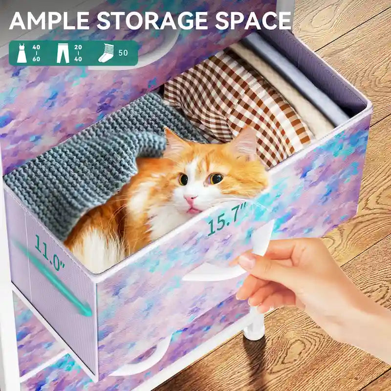 4-Drawer Fabric Dresser Storage Tower