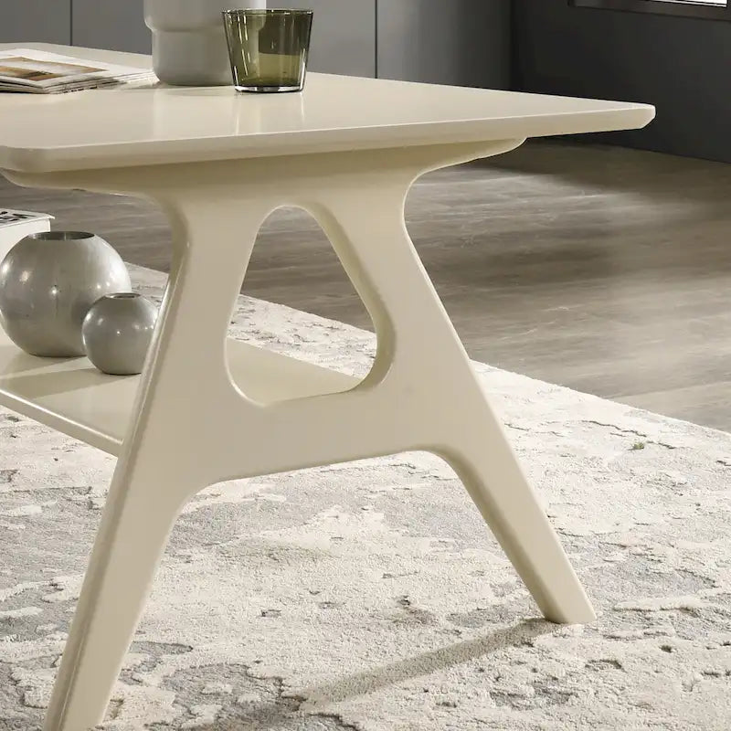 Mid-Century Modern Wood End Table with Shelf