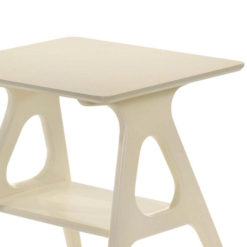 Mid-Century Modern Wood End Table with Shelf