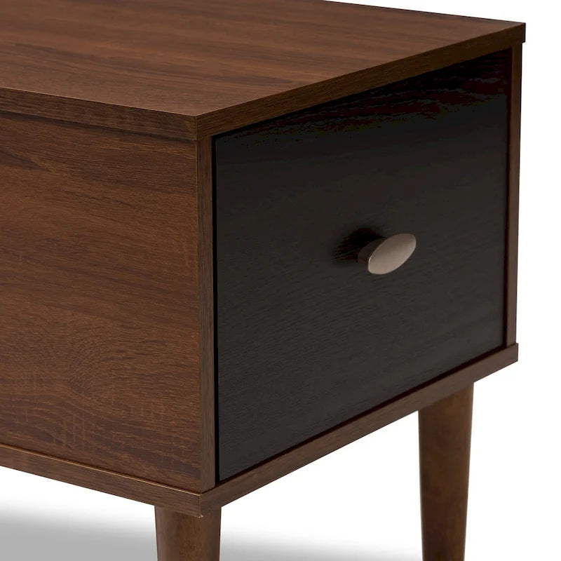Mid-Century 1-Drawer Shoe Storage Bench