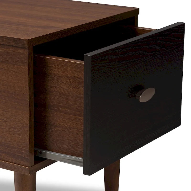 Mid-Century 1-Drawer Shoe Storage Bench