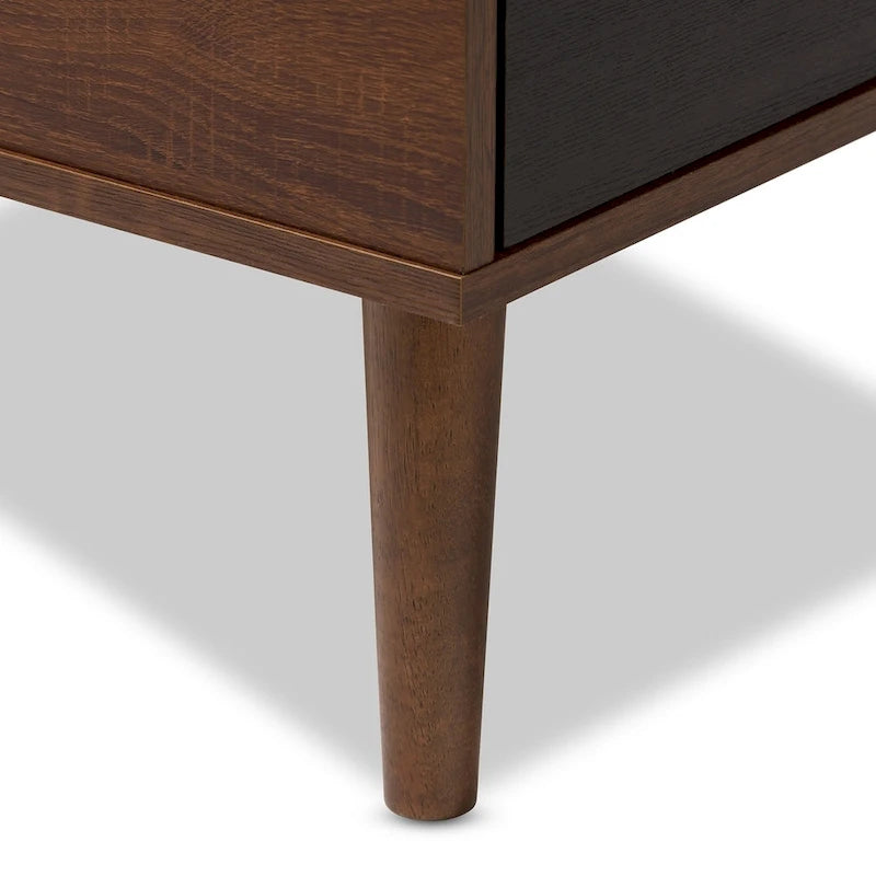 Mid-Century 1-Drawer Shoe Storage Bench