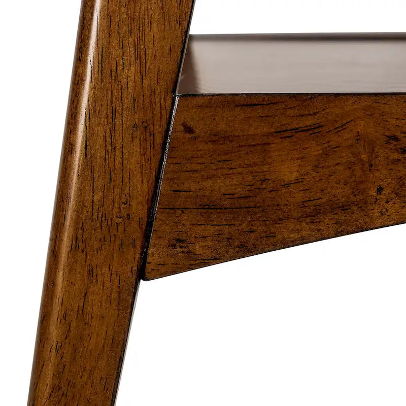 Mid-Century Two-Tone End Table with Storage Shelf