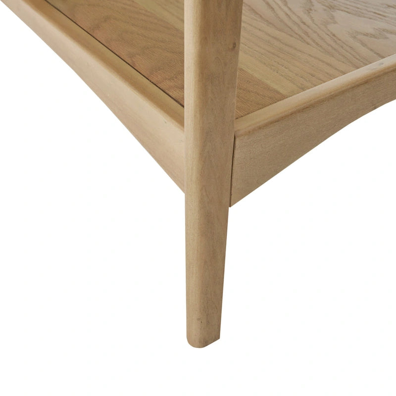 Mid-Century Two-Tone End Table with Storage Shelf