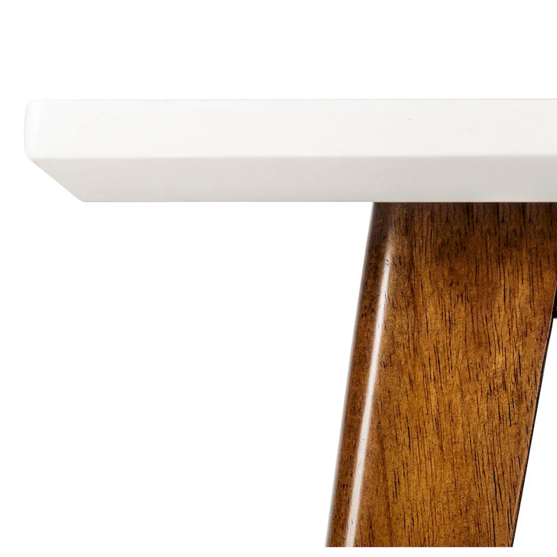 Mid-Century Two-Tone End Table with Storage Shelf