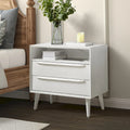 Kay Mid-century Modern 2 - Drawer Nightstand with Built-In Outlets and USB by HULALA HOME