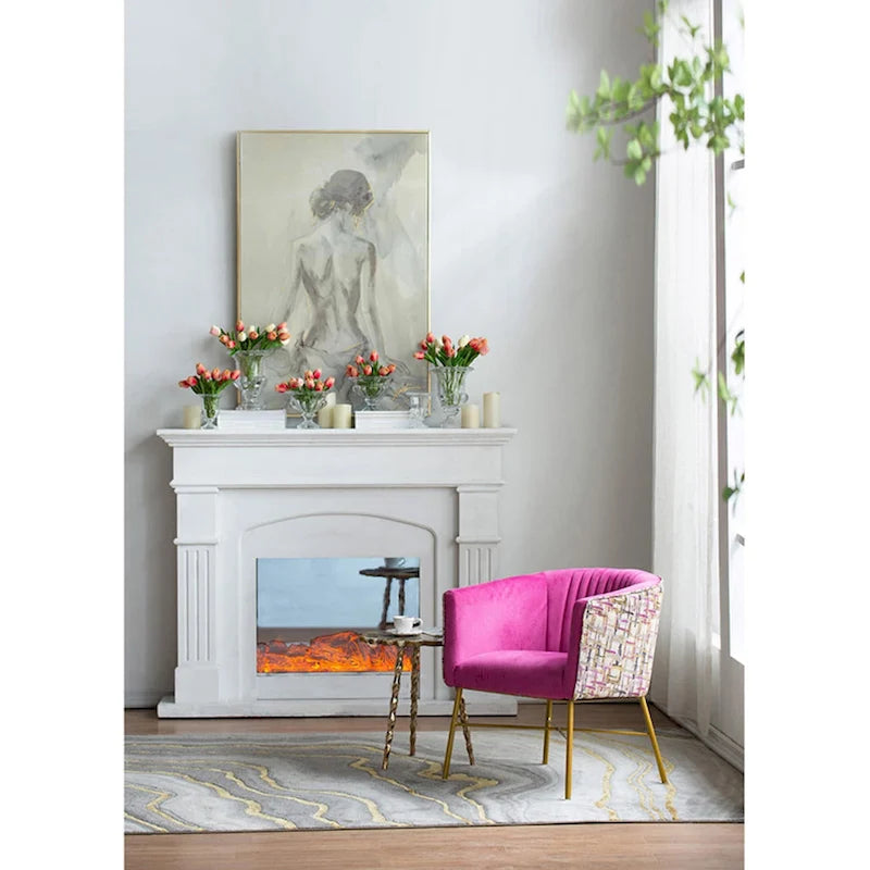 Gold Agate and Brass Inlay Side Table with Twisted Legs