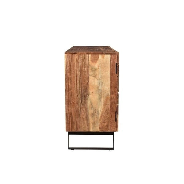 Handmade Acacia Wood 3-Door Live Edge Cabinet