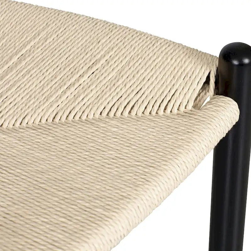 23.5-Inch Seat Height Counter Stool with Solid Wood Frame and Woven Rope Seat