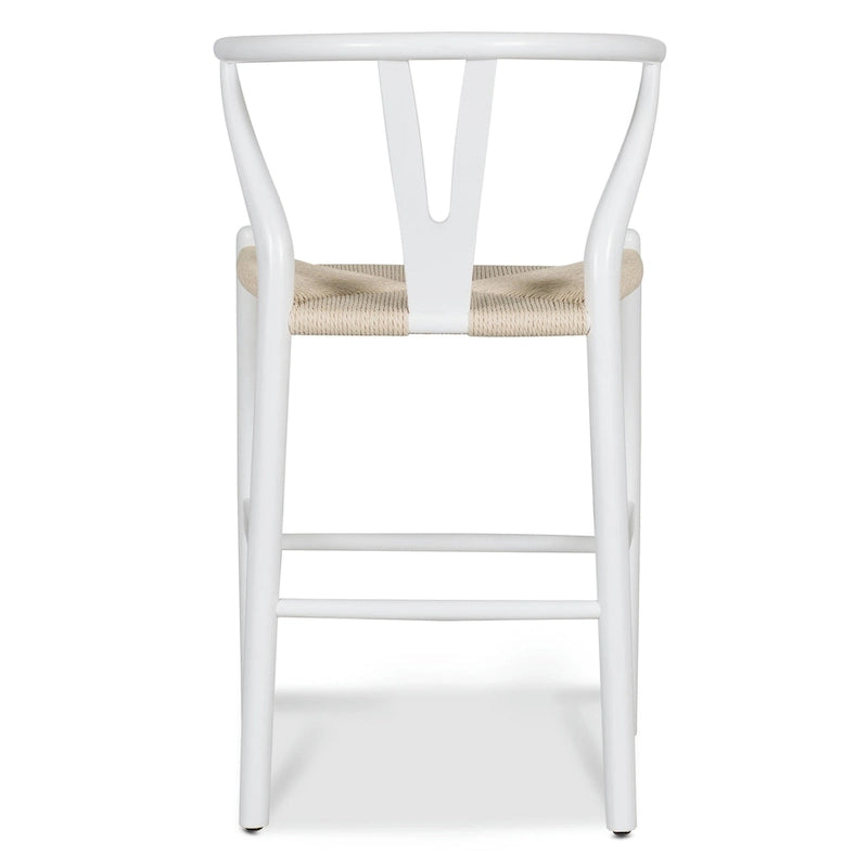 23.5-Inch Seat Height Counter Stool with Solid Wood Frame and Woven Rope Seat