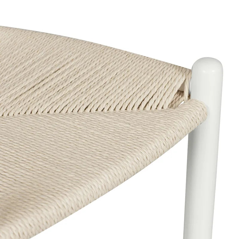 23.5-Inch Seat Height Counter Stool with Solid Wood Frame and Woven Rope Seat