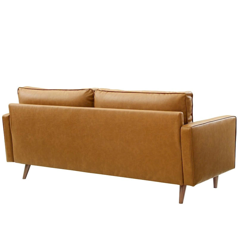 Upholstered Faux Leather Sofa