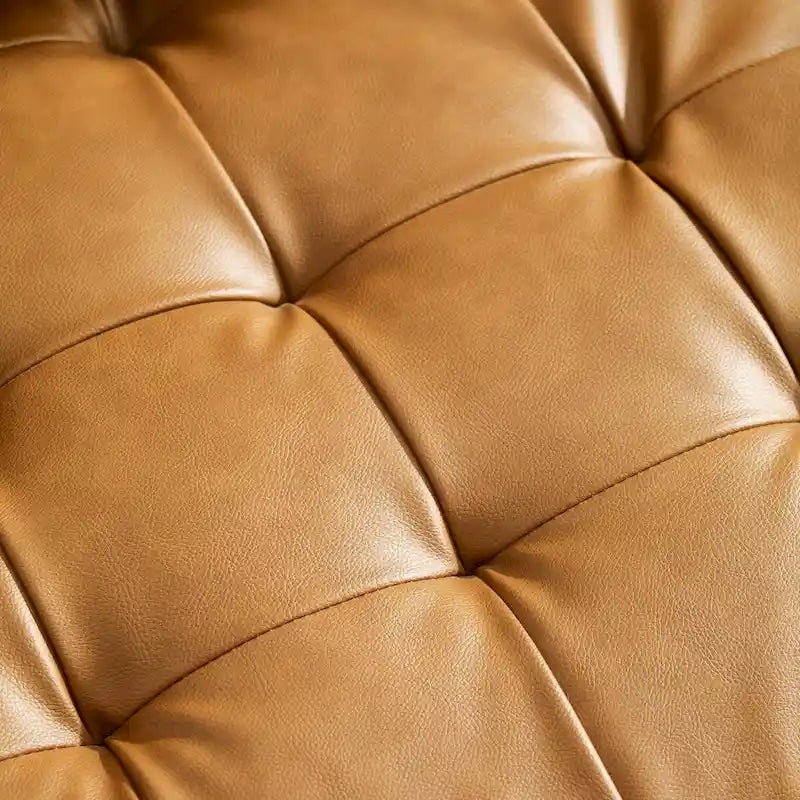 Upholstered Faux Leather Sofa