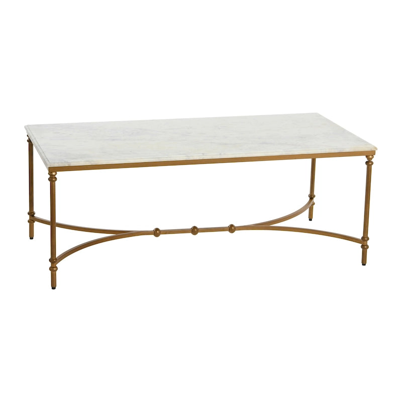 Genuine Marble and Metal Coffee Table