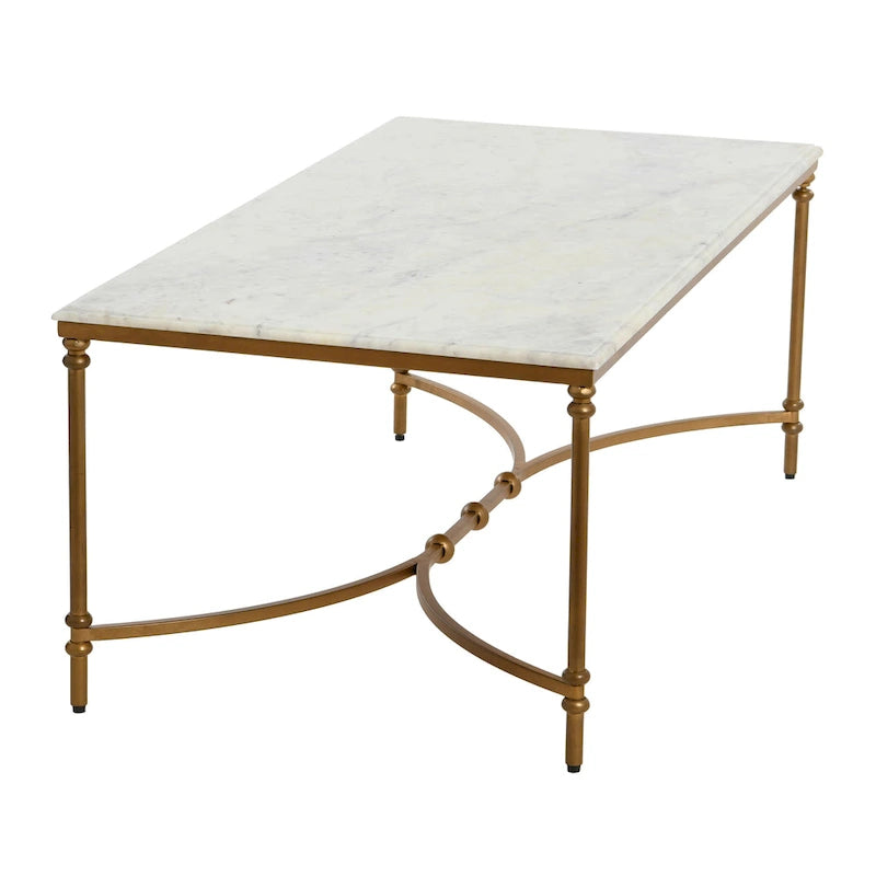 Genuine Marble and Metal Coffee Table
