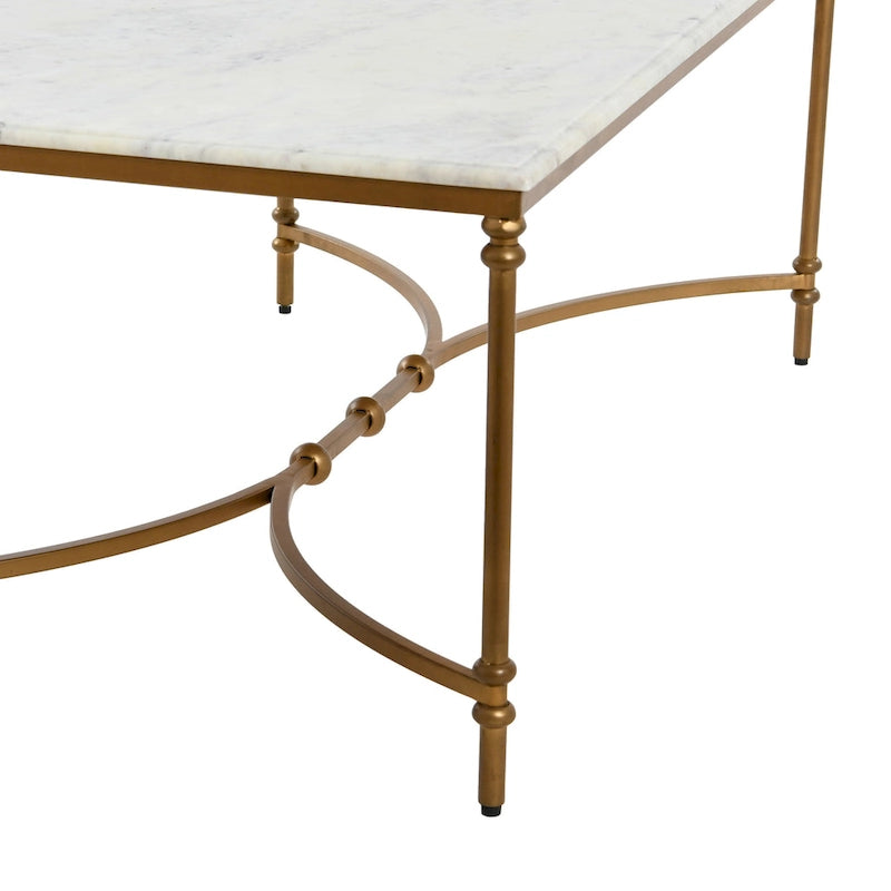 Genuine Marble and Metal Coffee Table