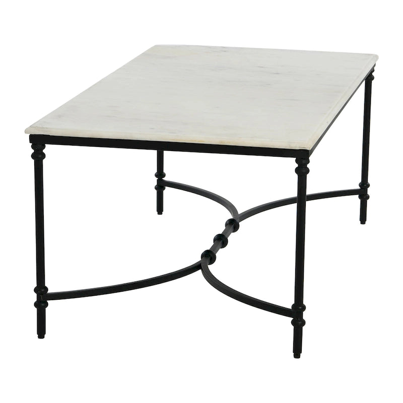 Genuine Marble and Metal Coffee Table