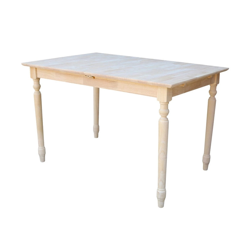32-Inch Wide Unfinished Parawood Dining Table with Butterfly Extension