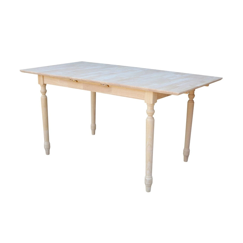 32-Inch Wide Unfinished Parawood Dining Table with Butterfly Extension