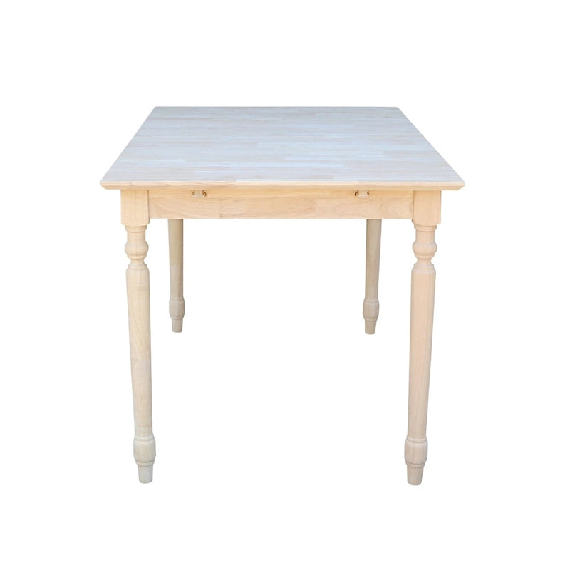 32-Inch Wide Unfinished Parawood Dining Table with Butterfly Extension