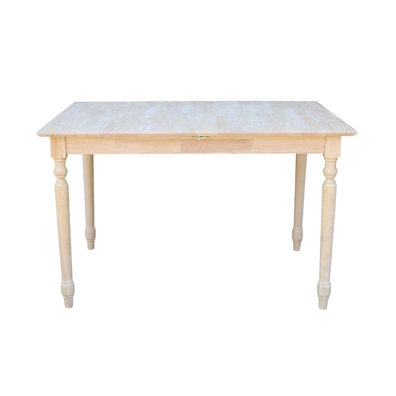 32-Inch Wide Unfinished Parawood Dining Table with Butterfly Extension