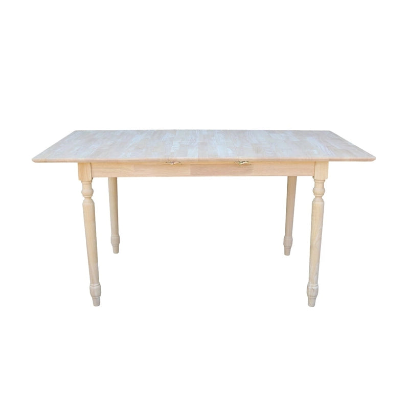 32-Inch Wide Unfinished Parawood Dining Table with Butterfly Extension