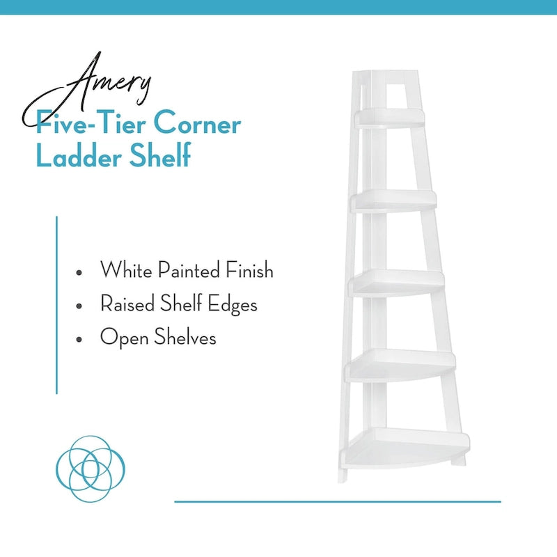 5-Tier Corner Ladder Shelf for Display and Storage