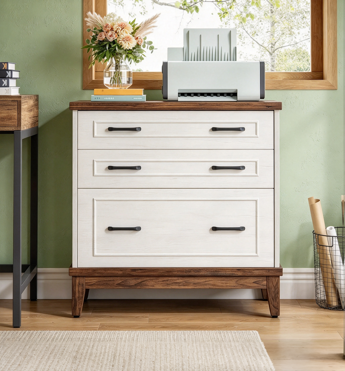 Lateral 3-Drawer File Cabinet for A4/Letter/Legal Size